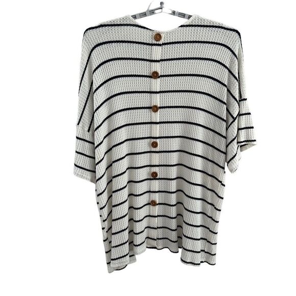 Altar’d State Short Sleeve Cardigan Open Front Waffle Knit Button Back Sz M - Picture 2 of 5
